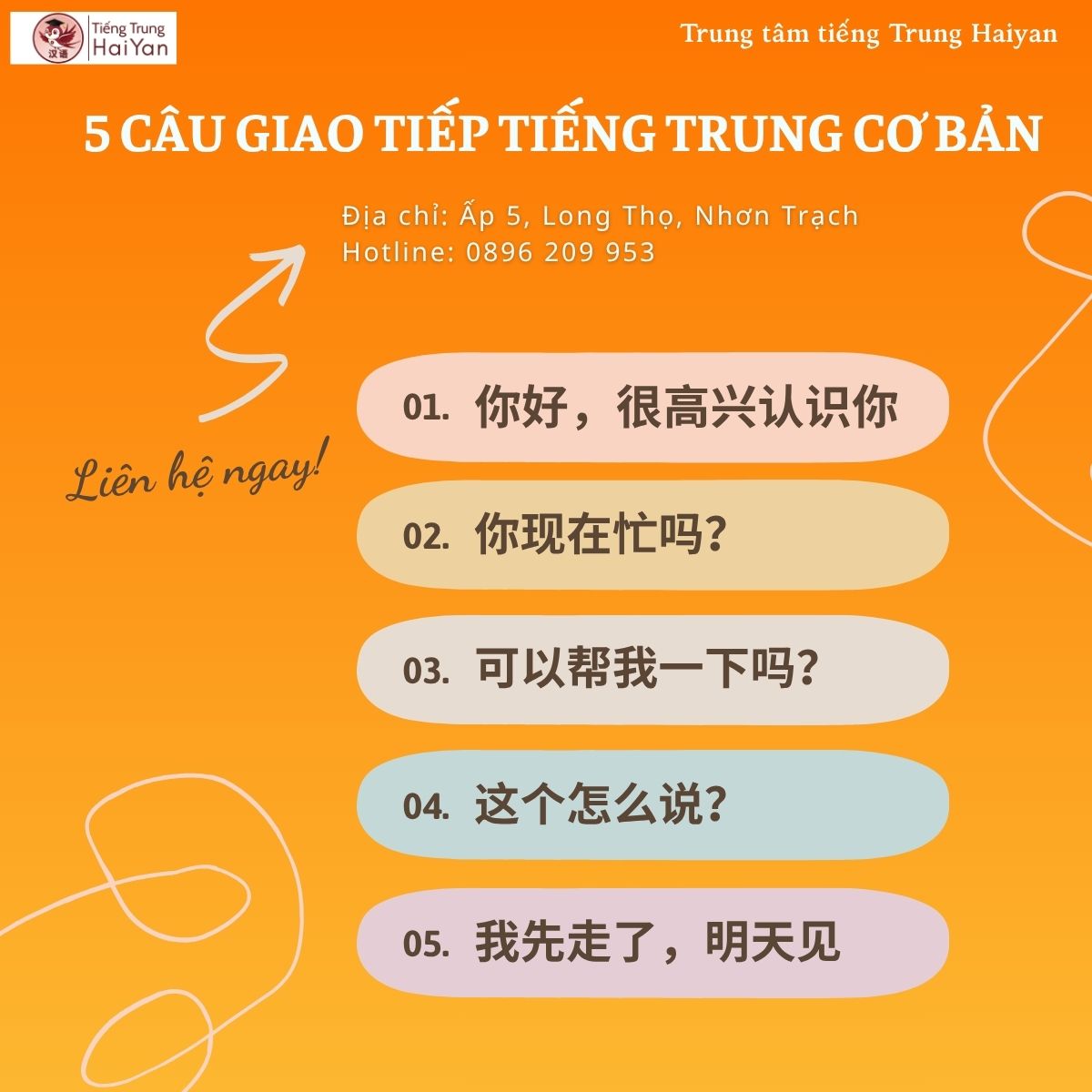 báo giá đào tạo tiếng Trung cho doanh nghiệp Nhơn Trạch