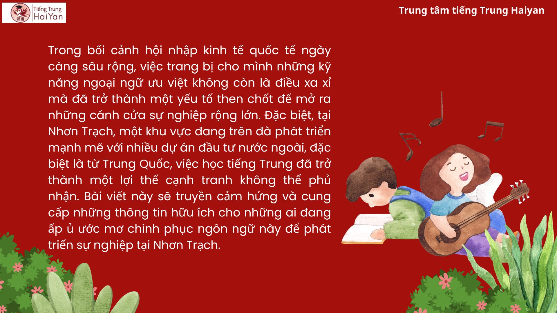 Học tiếng Trung để xin việc ở Nhơn Trạch