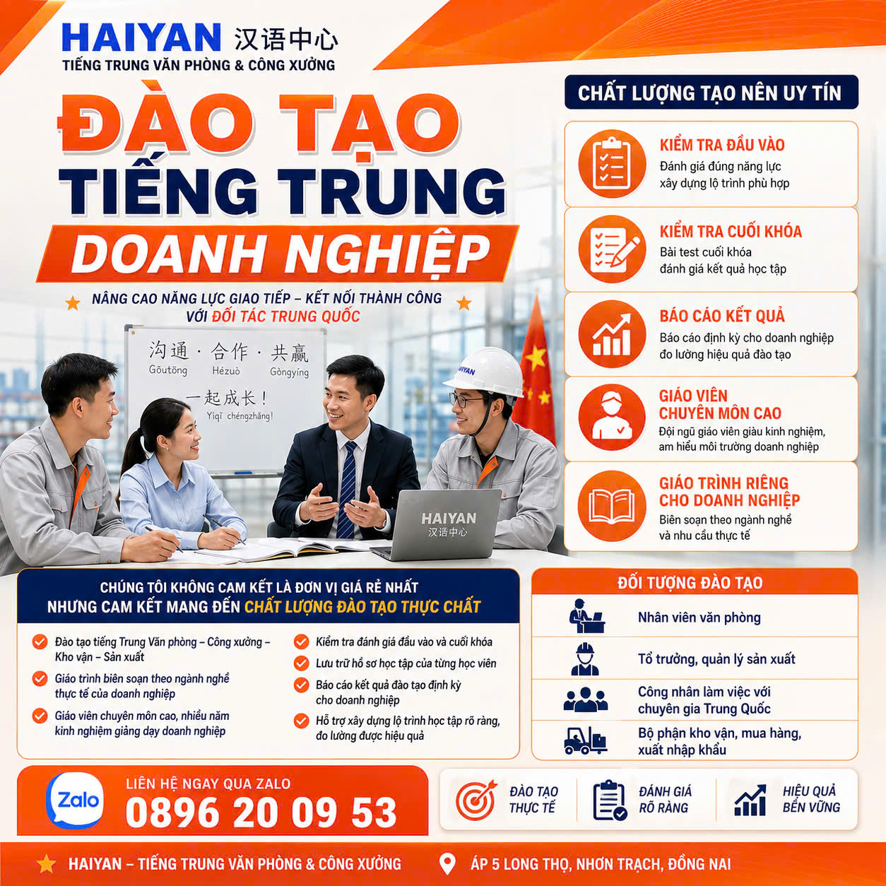 Học tiếng Trung giao tiếp Nhơn Trạch tại nhà