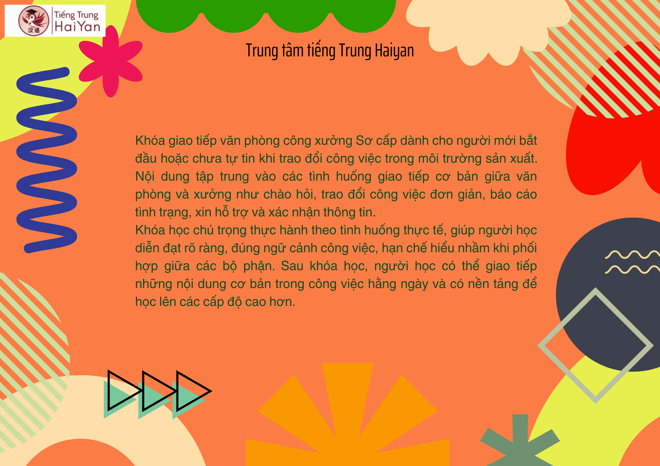 Khóa giao tiếp văn phòng công xưởng sơ cấp