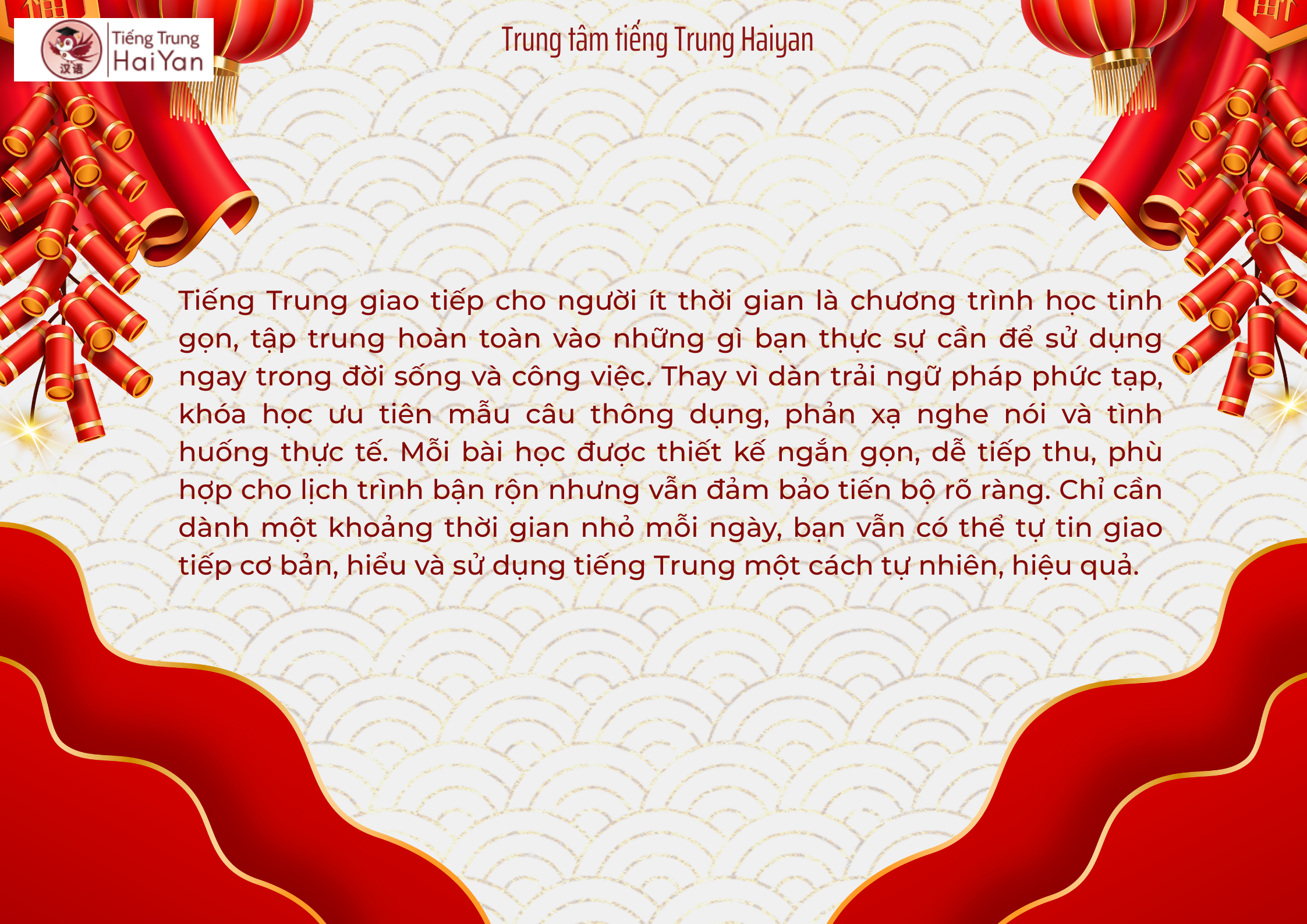 Tiếng Trung giao tiếp cho người ít thời gian