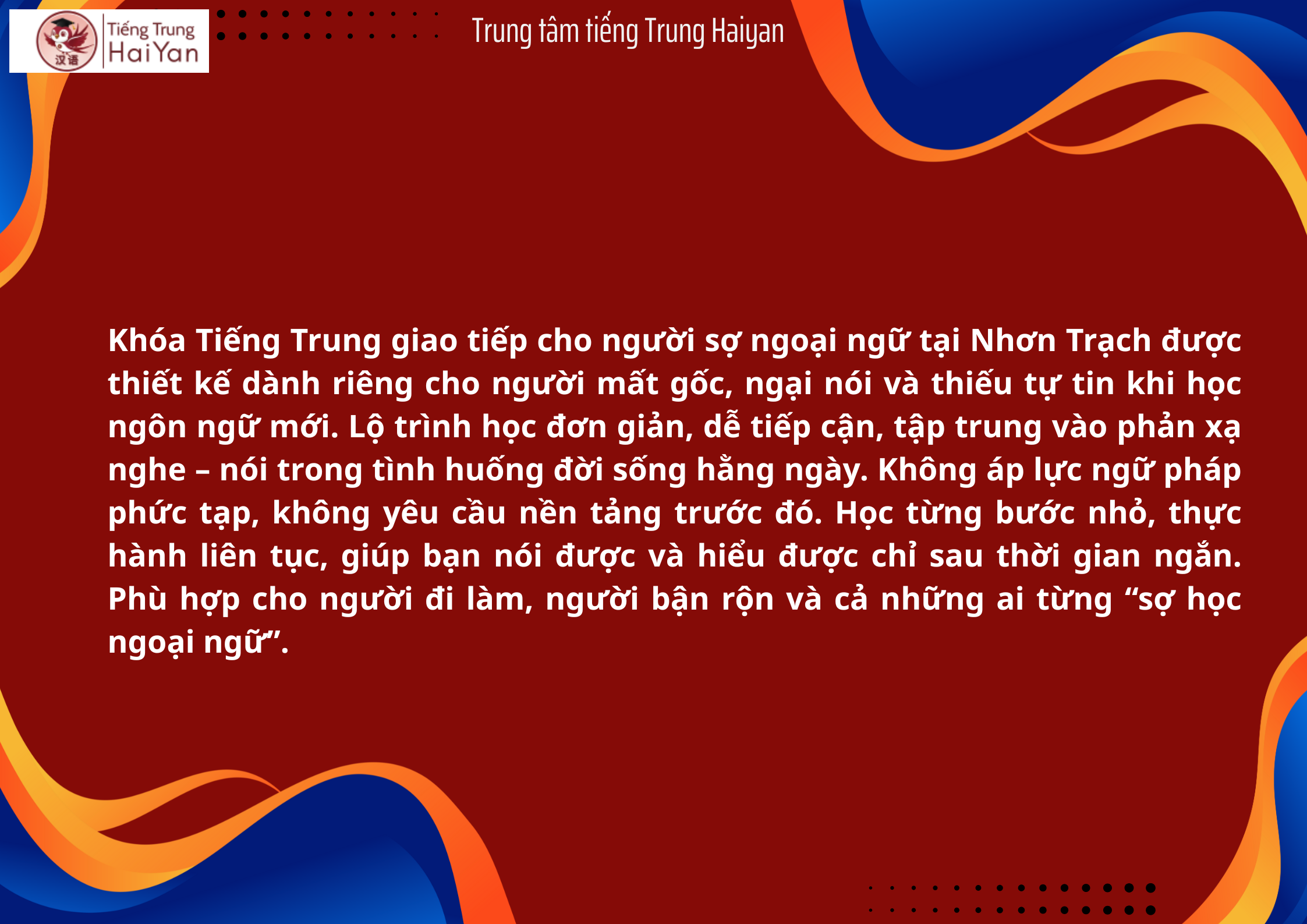 Tiếng Trung giao tiếp cho người sợ ngoại ngữ tại Nhơn Trạch