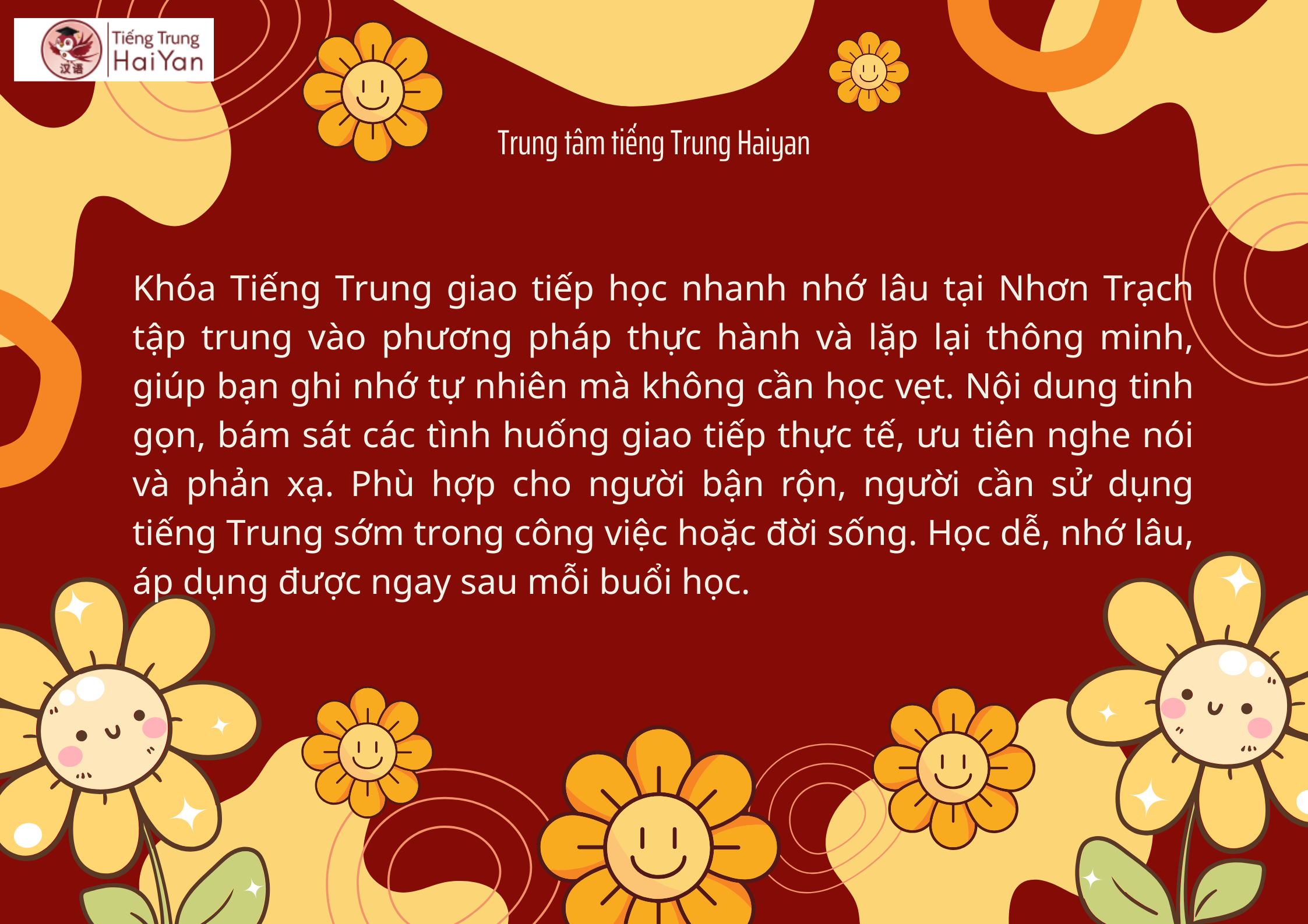 Tiếng Trung giao tiếp học nhanh nhớ lâu tại Nhơn Trạch