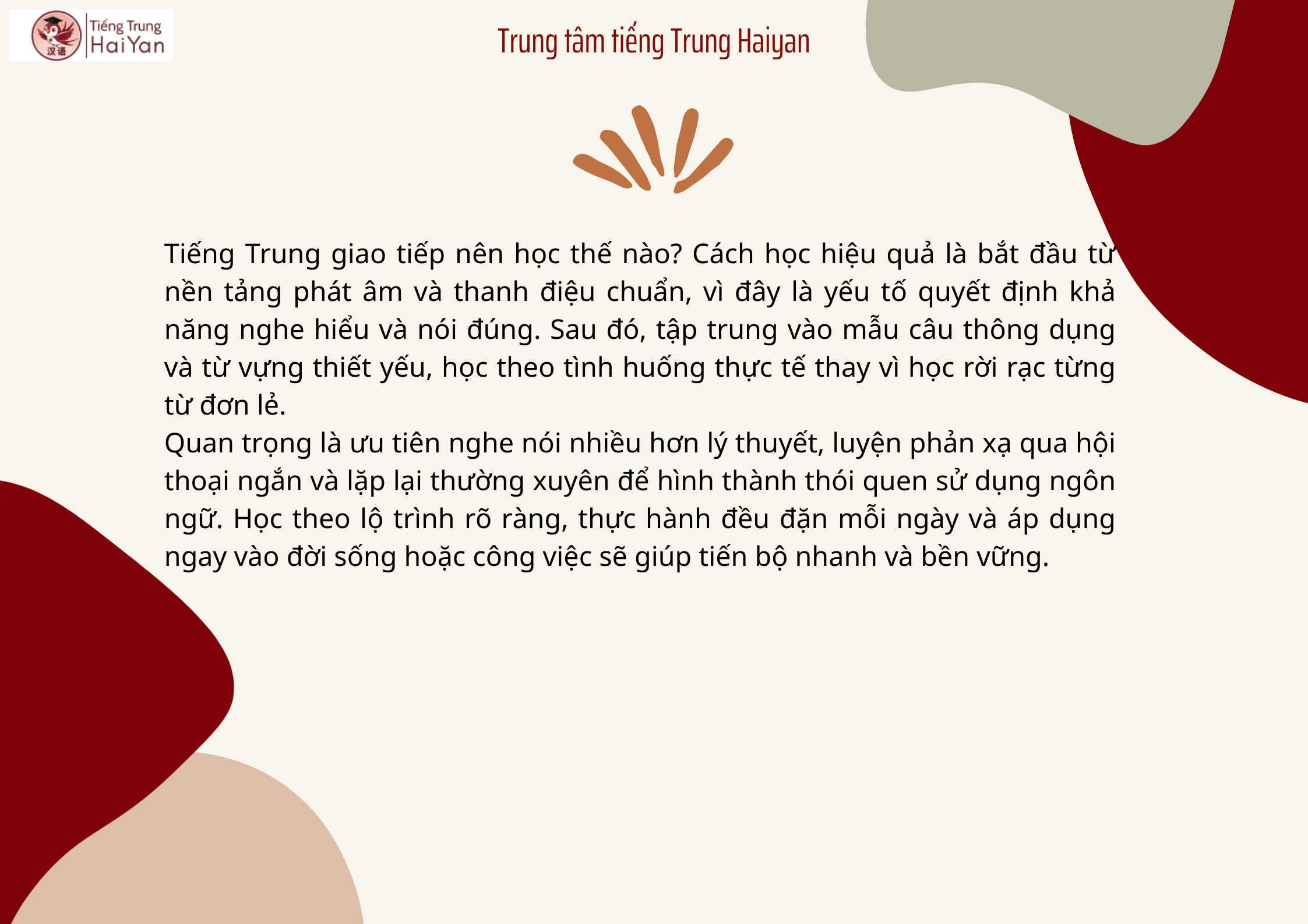 Tiếng Trung giao tiếp nên học thế nào