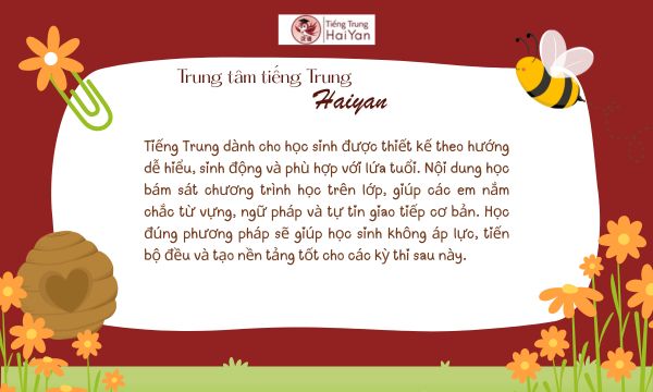 Trung tâm tiếng Trung Long Thành cho học sinh