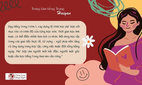 Trung tâm tiếng Trung Long Thành dạy 1 kèm 1 linh hoạt