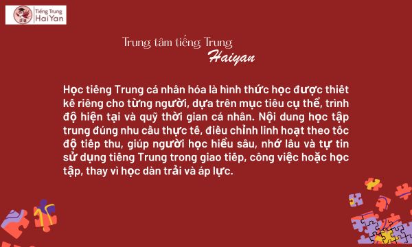 Trung tâm tiếng Trung Long Thành học cá nhân hóa