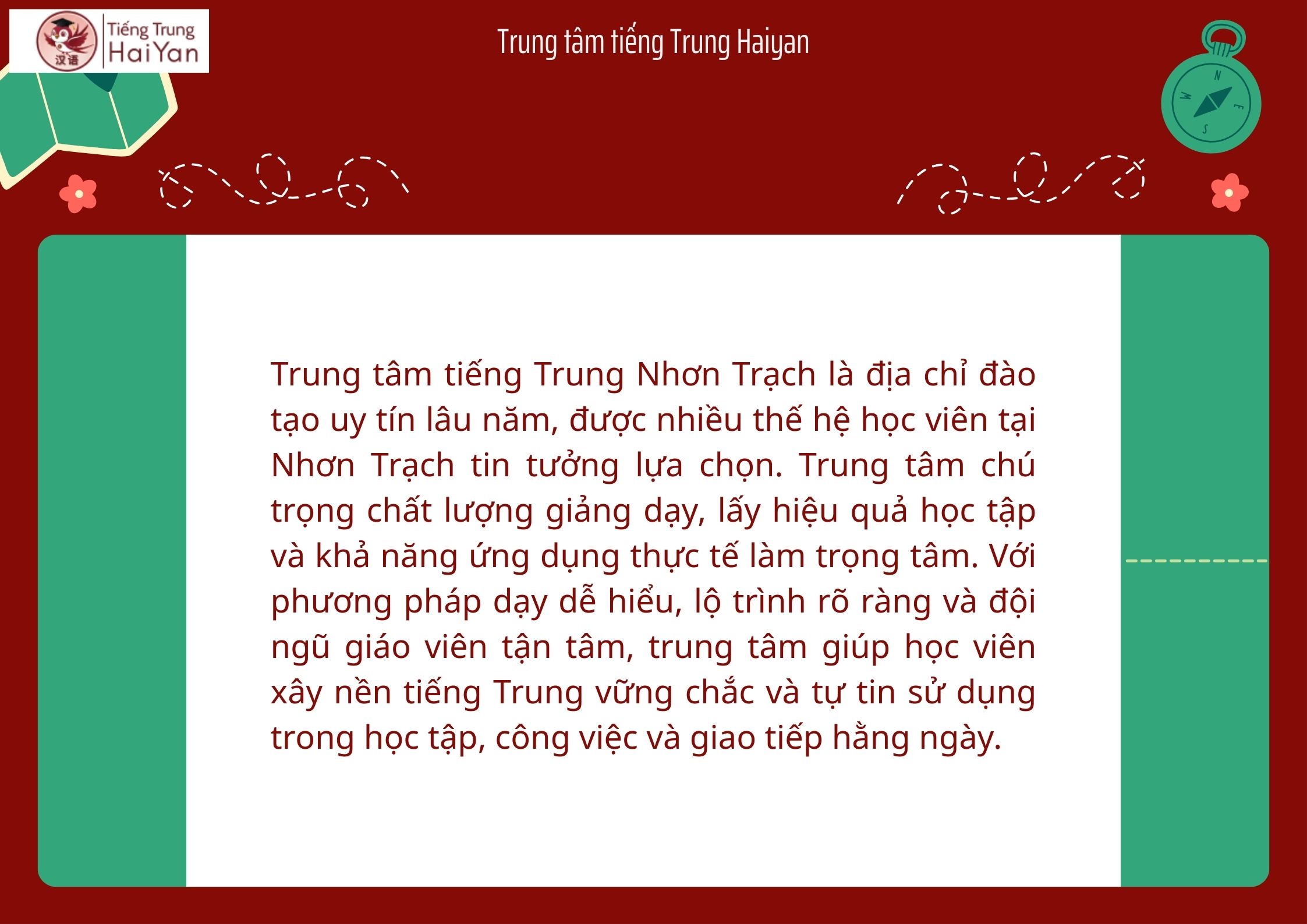 Trung tâm tiếng Trung Nhơn Trạch uy tín dạy lâu năm